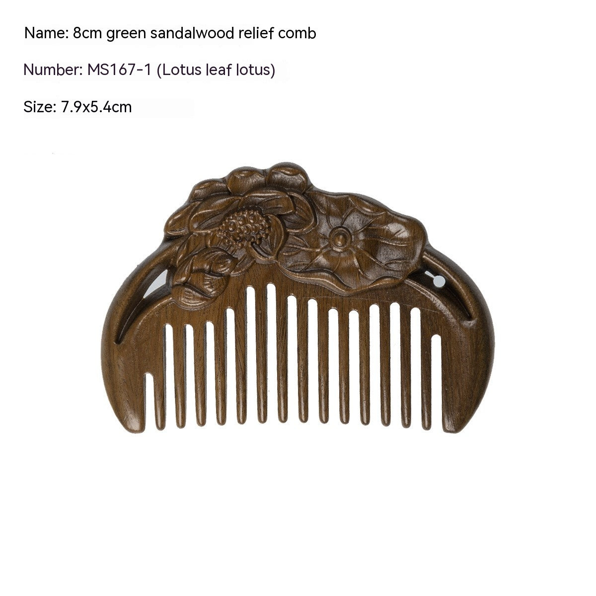 Antique Mini Sandalwood Comb – Hand‑Polished Green Sandalwood