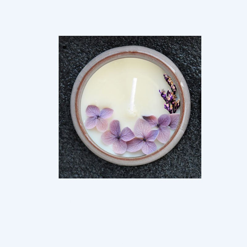 Ceramic Cup Candle with Dried Flowers – Cozy Rustic Gift Accent