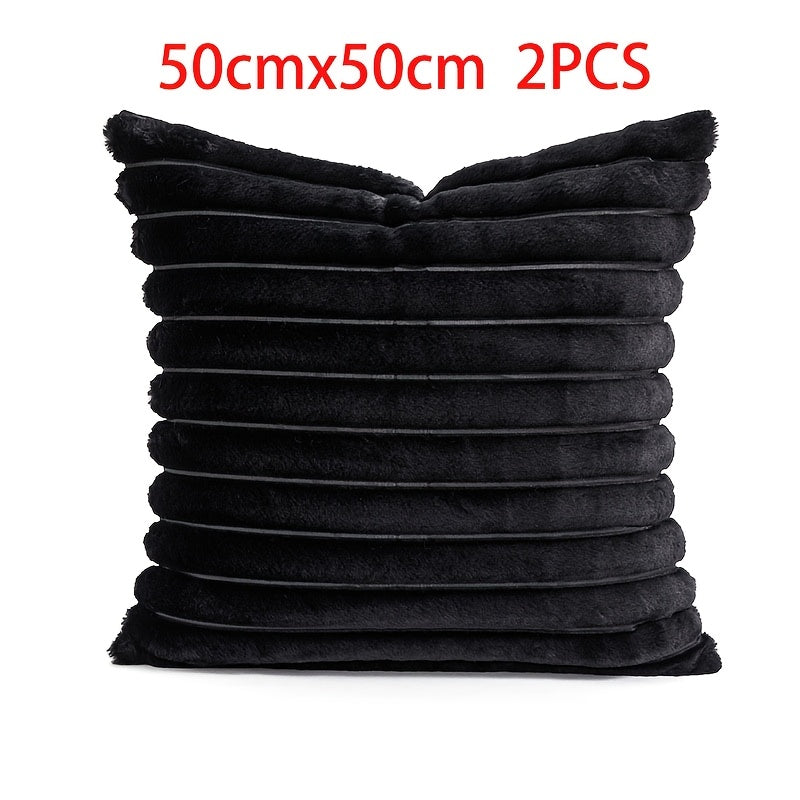 Stack of black pillows with dimensions 50cmx50cm and quantity 2PCS on a white background.