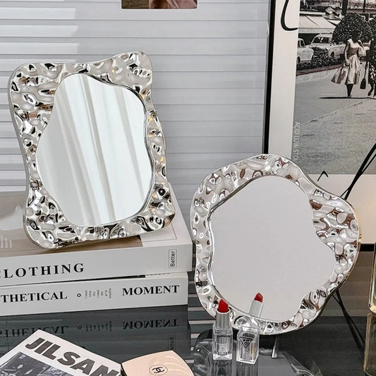 Framed Glass Makeup Mirror – Simple Solid Color Wall Décor for Dressing Room