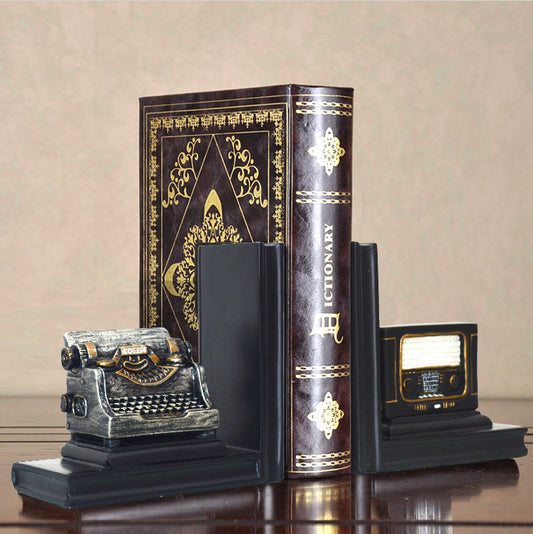 Vintage Typewriter Bookend – Antique Resin Desktop Decoration