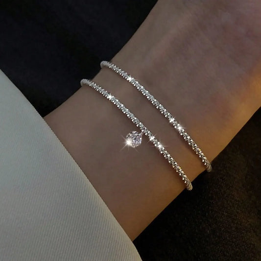 Gold & Silver Rhinestones Bracelet – Heart & Star Design Women’s Jewelry - Nanna's Unique Findings
