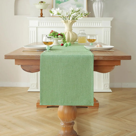 Green Linen Table Runner – 13x60" Alsoo Boho Farmhouse Decor - Nanna's Unique Findings