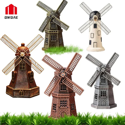 Vintage Resin Windmill Figurine – Holland-Inspired Room Decor - Nanna's Unique Findings