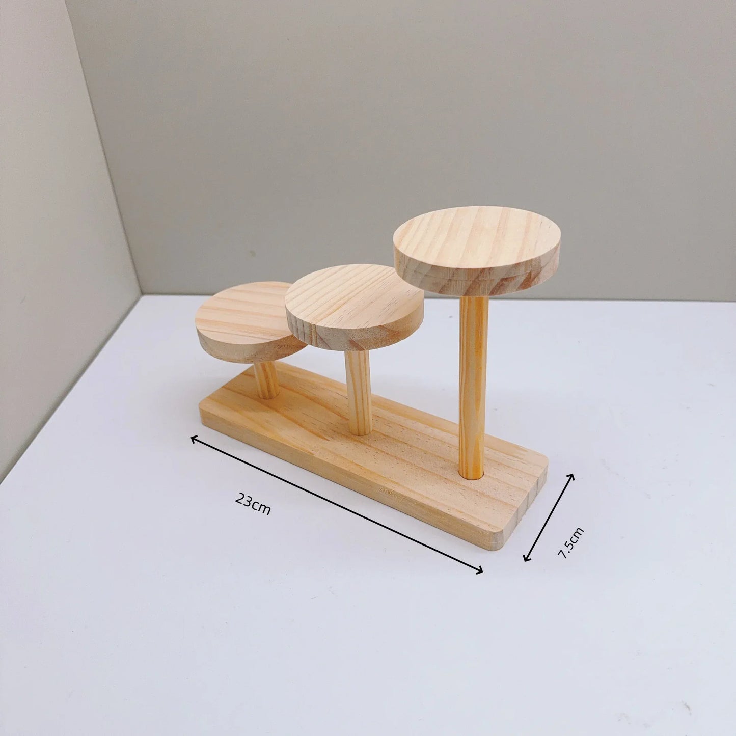 Wooden Ladder Shelf – Multi‑Round Display Stand for Jewelry, Cosmetics, Dolls & Home Décor - Nanna's Unique Findings