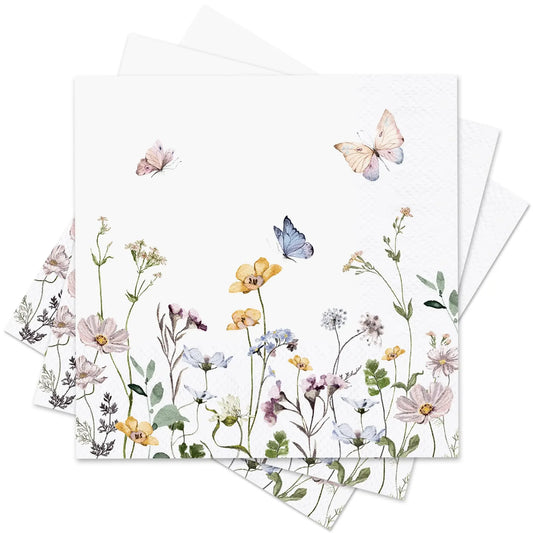Wildflower Floral Napkins – 100 Pack, 3‑Ply (6.5") - Nanna's Unique Findings