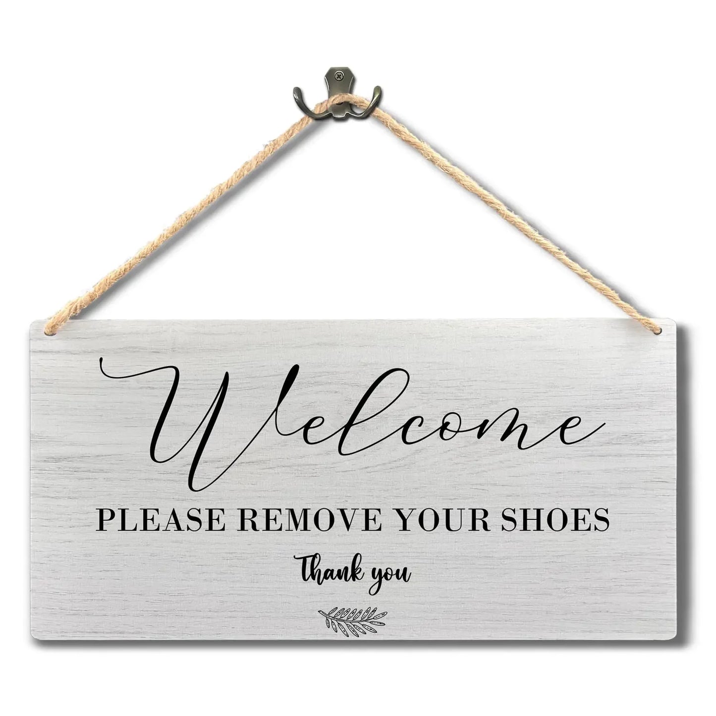Wooden “Please Remove Your Shoes” Door Decor Rustic Wood Wall Sign - Nanna's Unique Findings