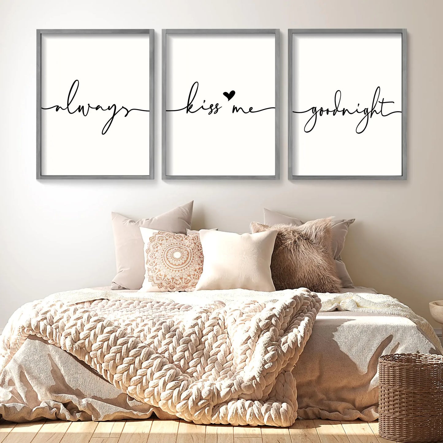 Always Kiss Me Goodnight – Framed Wall Art - Nanna's Unique Findings
