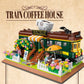 Vintage Train Coffee Shop Building Block Set - DIY Street View Model