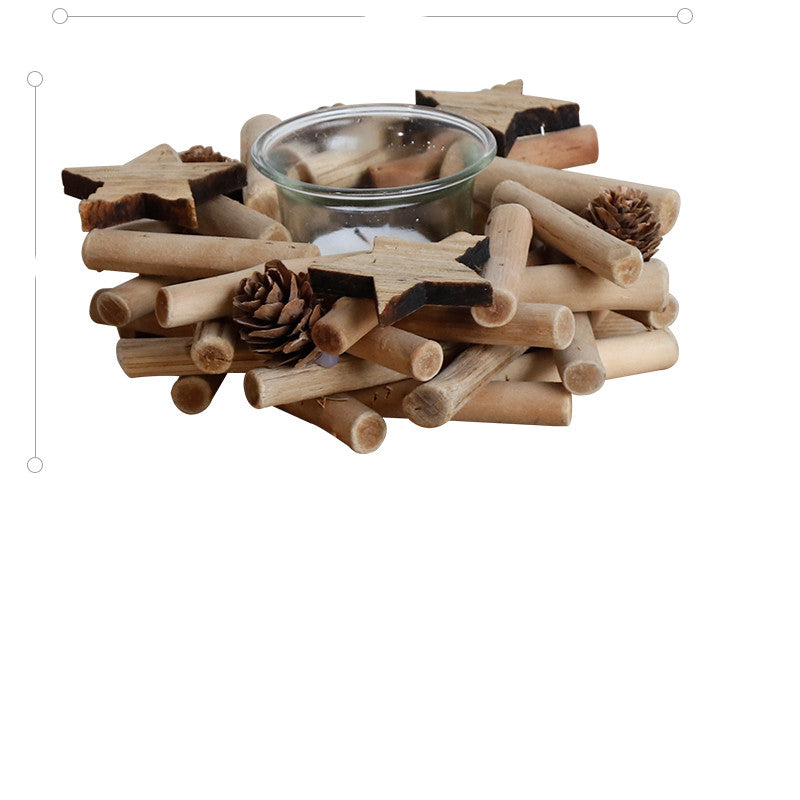 Handmade Wooden Candle Holder – Rustic Country Home Accent