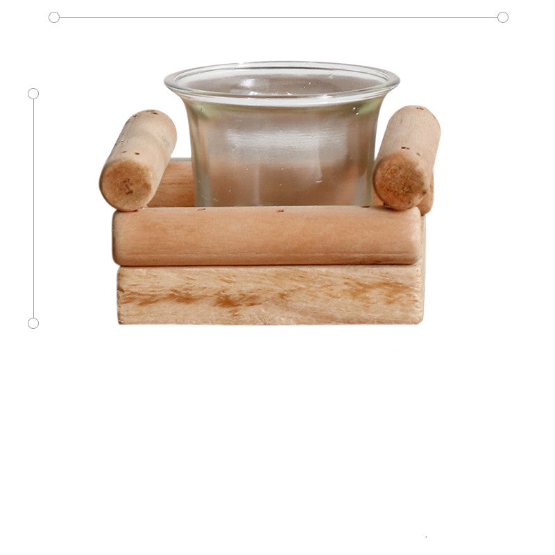 Handmade Wooden Candle Holder – Rustic Country Home Accent