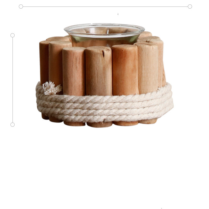 Handmade Wooden Candle Holder – Rustic Country Home Accent