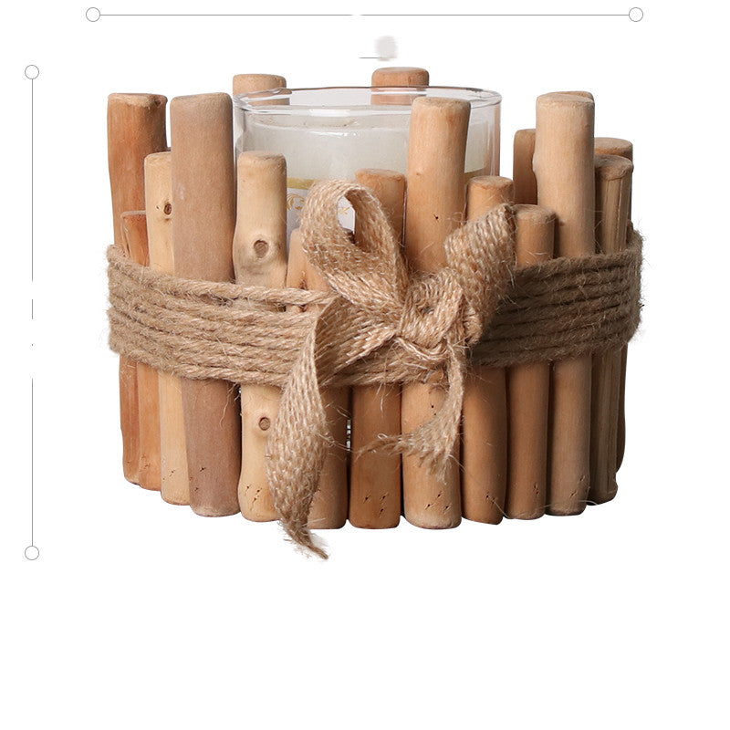 Handmade Wooden Candle Holder – Rustic Country Home Accent