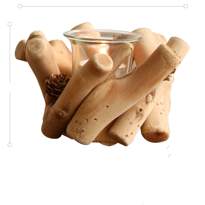 Handmade Wooden Candle Holder – Rustic Country Home Accent