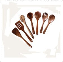 High-Temperature Wooden Cooking Utensil Set – 7-Piece Acacia Wood Kitchen Tools