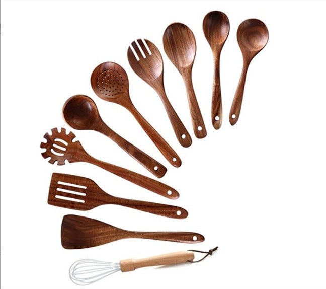 High-Temperature Wooden Cooking Utensil Set – 7-Piece Acacia Wood Kitchen Tools