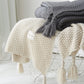Cozy Fringed Knit Throw Blanket - Rustic Farmhouse Wool Blend