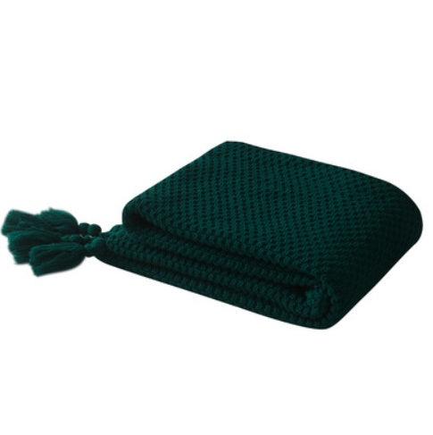 Cozy Fringed Knit Throw Blanket - Rustic Farmhouse Wool Blend