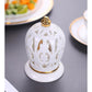 White Ceramic Toothpick Box – Gilt Hollow Vintage Design