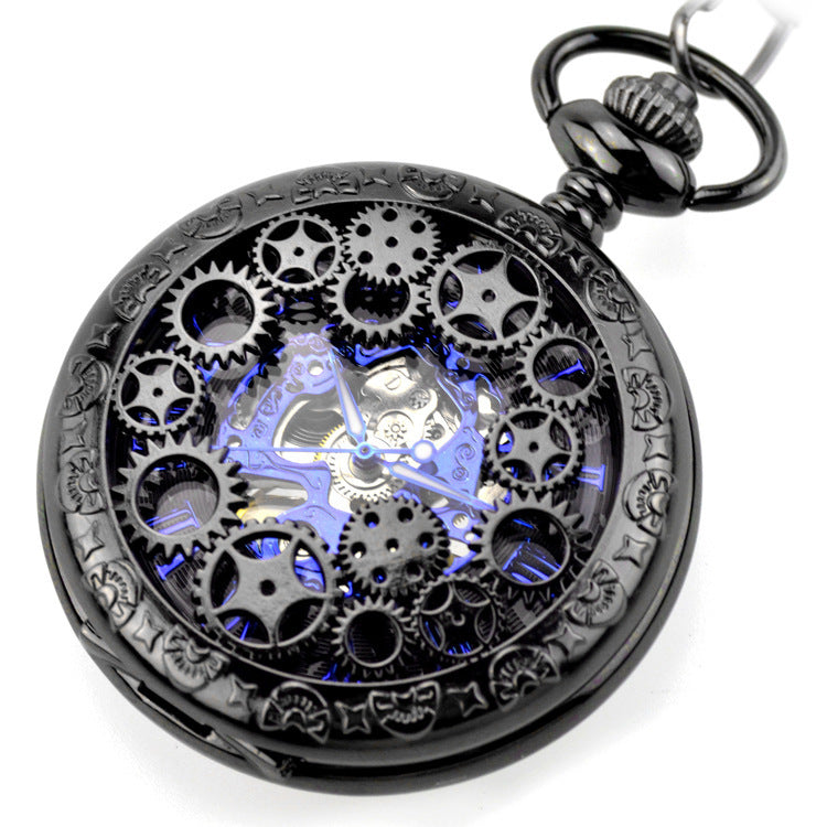 Vintage Mechanical Pocket Watch - Steampunk Gear Design