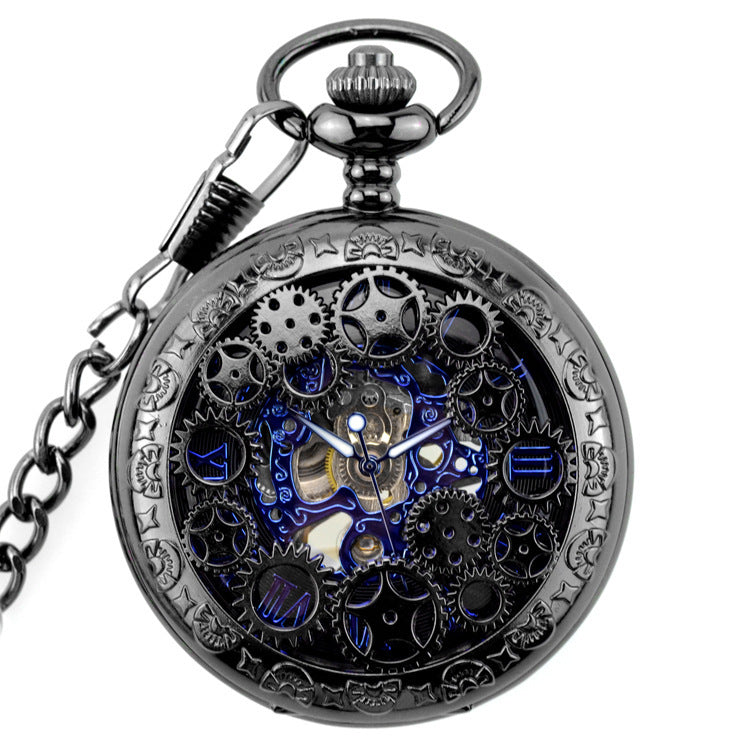 Vintage Mechanical Pocket Watch - Steampunk Gear Design
