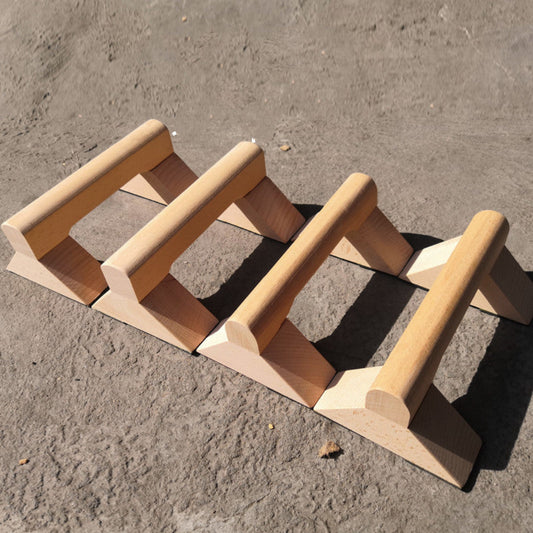Wooden pet stairs on a concrete surface