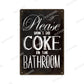 Funny Vintage Bathroom Sign - Retro Toilet Humor Metal Wall Plaque
