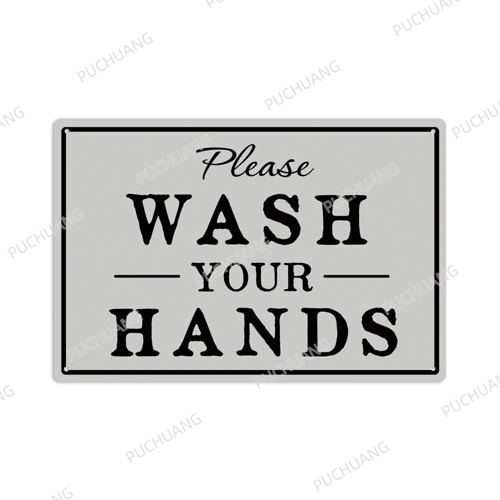 Funny Vintage Bathroom Sign - Retro Toilet Humor Metal Wall Plaque