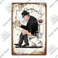 Funny Vintage Bathroom Sign - Retro Toilet Humor Metal Wall Plaque