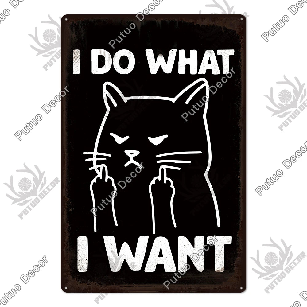 Funny Vintage Bathroom Sign - Retro Toilet Humor Metal Wall Plaque