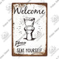 Funny Vintage Bathroom Sign - Retro Toilet Humor Metal Wall Plaque