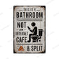 Funny Vintage Bathroom Sign - Retro Toilet Humor Metal Wall Plaque