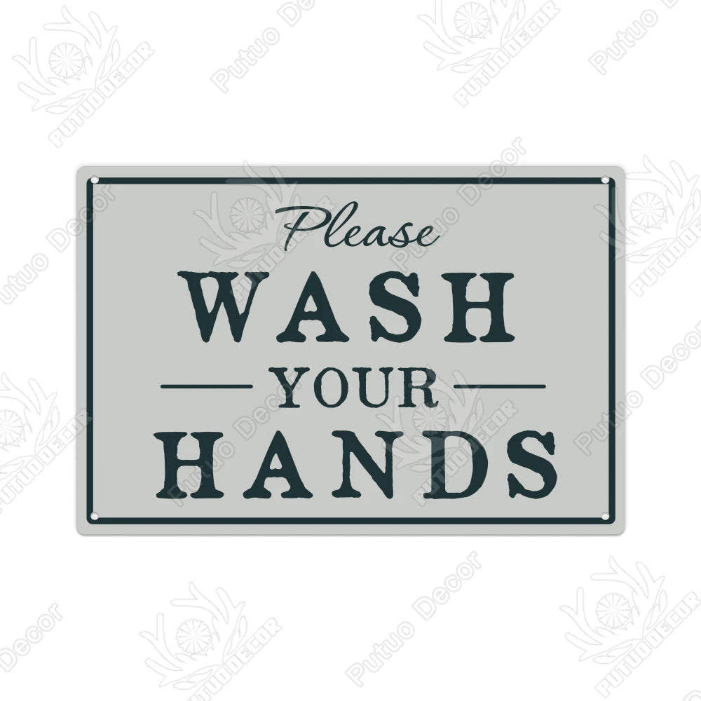 Funny Vintage Bathroom Sign - Retro Toilet Humor Metal Wall Plaque