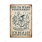 Funny Vintage Bathroom Sign - Retro Toilet Humor Metal Wall Plaque
