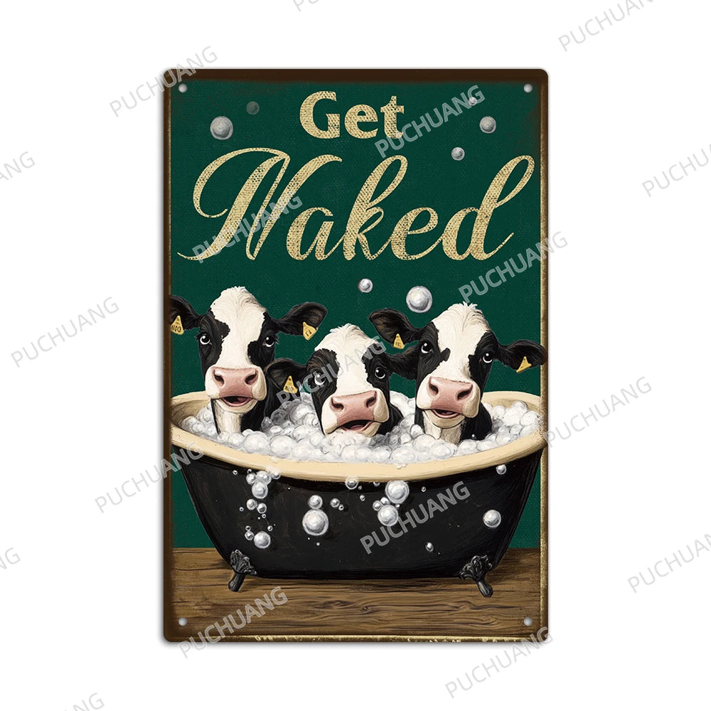 Funny Vintage Bathroom Sign - Retro Toilet Humor Metal Wall Plaque