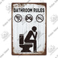 Funny Vintage Bathroom Sign - Retro Toilet Humor Metal Wall Plaque