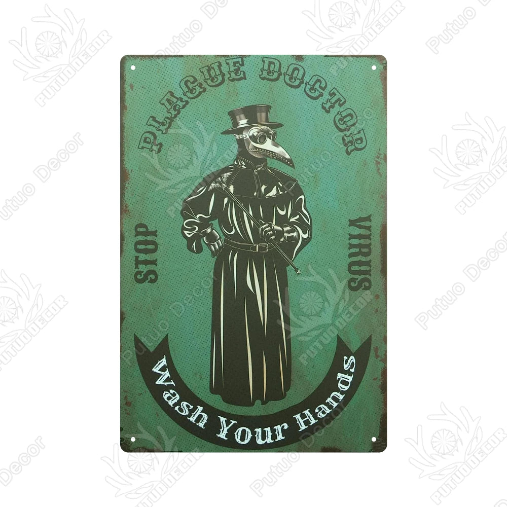 Funny Vintage Bathroom Sign - Retro Toilet Humor Metal Wall Plaque