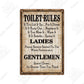 Funny Vintage Bathroom Sign - Retro Toilet Humor Metal Wall Plaque