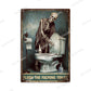 Funny Vintage Bathroom Sign - Retro Toilet Humor Metal Wall Plaque