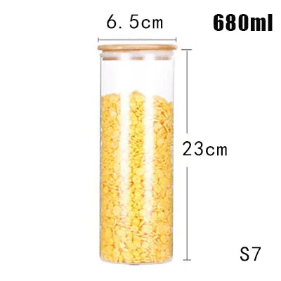 Glass Mason Spice Jar with Bamboo Lid – Airtight Borosilicate Storage Container
