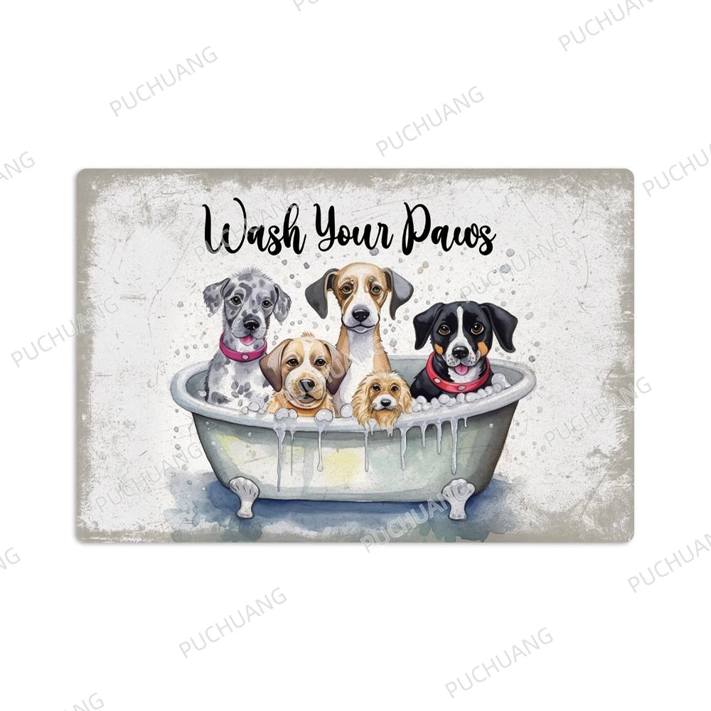 Funny Vintage Bathroom Sign - Retro Toilet Humor Metal Wall Plaque