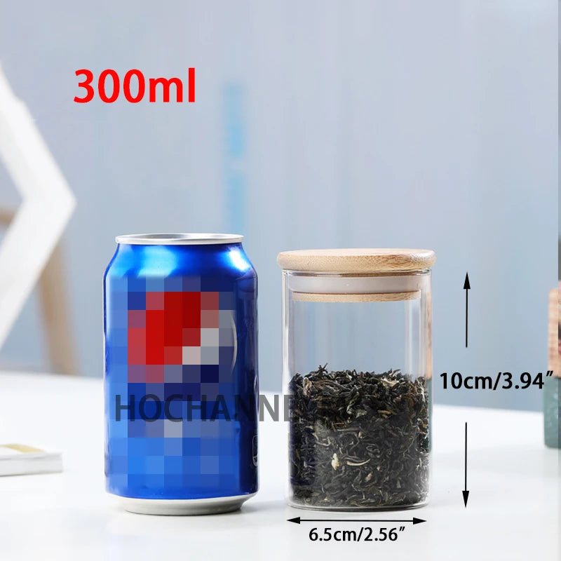 Glass Mason Spice Jar with Bamboo Lid – Airtight Borosilicate Storage Container