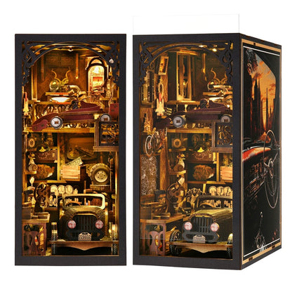 Wooden Classic Car DIY Book Nook Kit – Retro 3D Puzzle with Light Effect