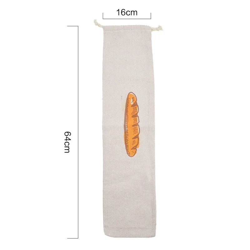 Linen Bread Bag – Reusable Portable French Baguette & Toast Pull Bag - Nanna's Unique Findings