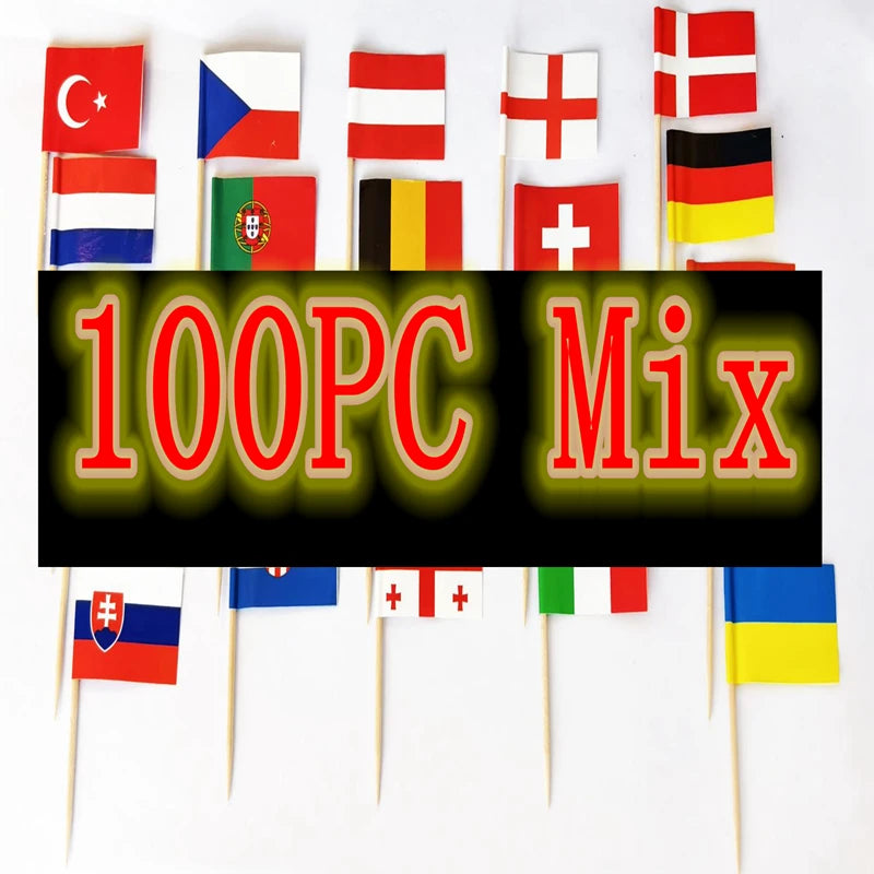 Wooden Toothpick Flags – 100-Piece Set for Appetizers, Fruit, & Party Décor