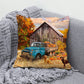 Farmhouse Autumn Harvest Oil Painting Cushion Case – Ultra Soft Plush Scenic Pillow Cover