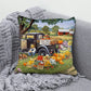 Farmhouse Autumn Harvest Oil Painting Cushion Case – Ultra Soft Plush Scenic Pillow Cover