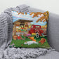 Farmhouse Autumn Harvest Oil Painting Cushion Case – Ultra Soft Plush Scenic Pillow Cover