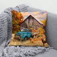Farmhouse Autumn Harvest Oil Painting Cushion Case – Ultra Soft Plush Scenic Pillow Cover