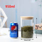 Glass Mason Spice Jar with Bamboo Lid – Airtight Borosilicate Storage Container